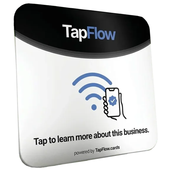 Premium black matte TapFlow NFC review card